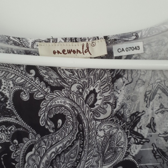 One World Tunic Top Sz L Ruffles Bling - Picture 8 of 8